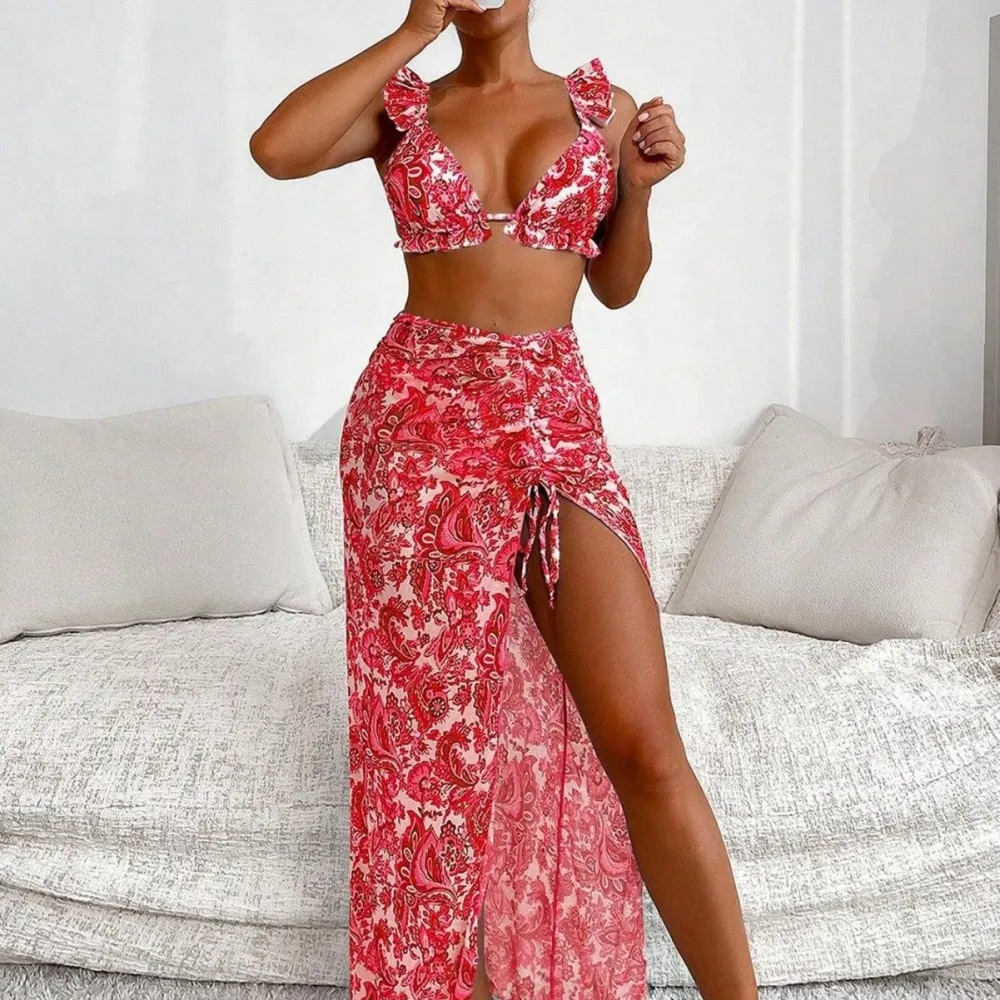Bikini Swimsuit Set with Trendy Print