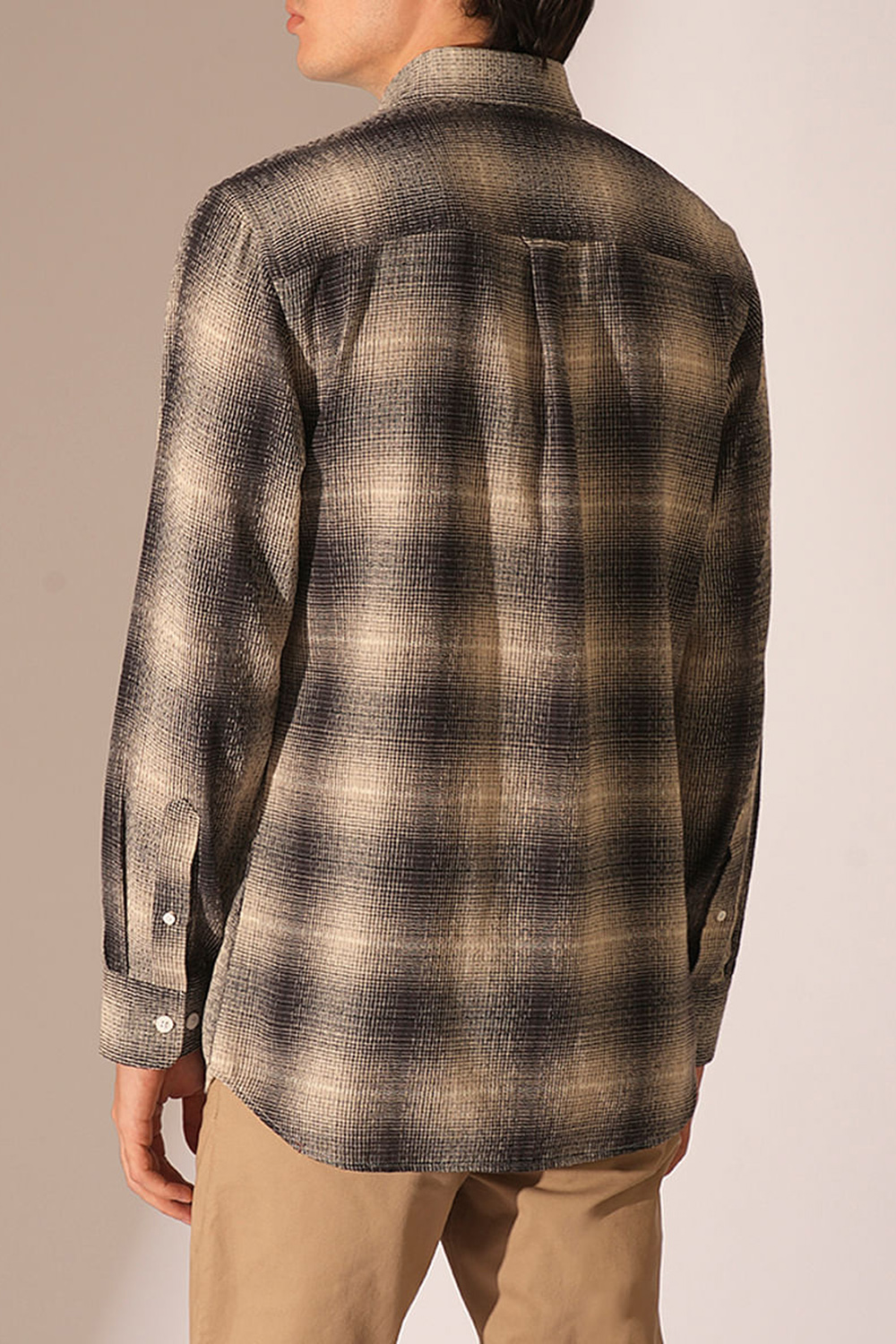 Black Beige Check Cotton Shirt