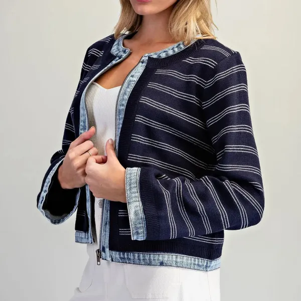 Striped Trim Jacket