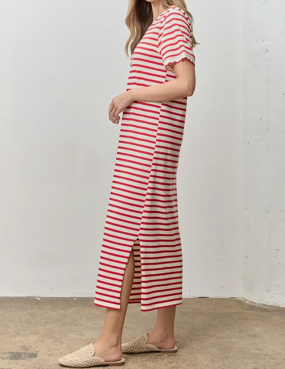 Striped T Shirt Midi Dress