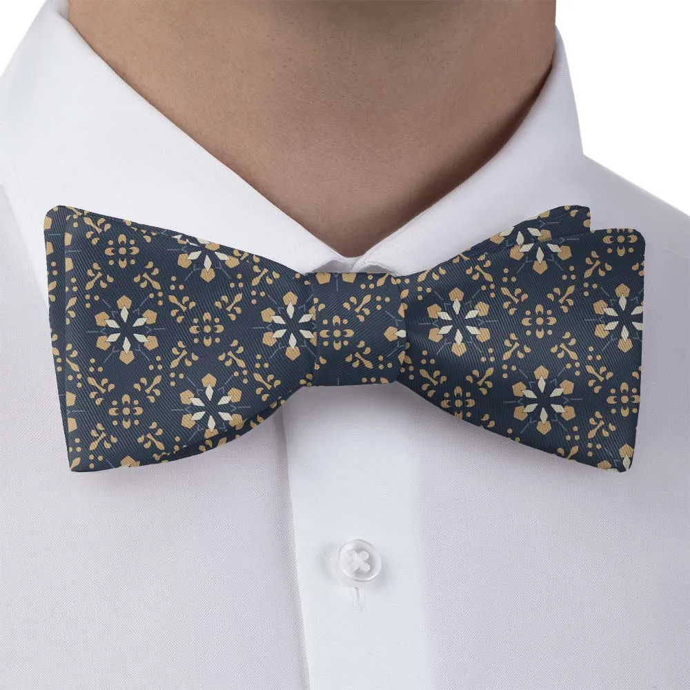 Deco Floral Motif Bow Tie