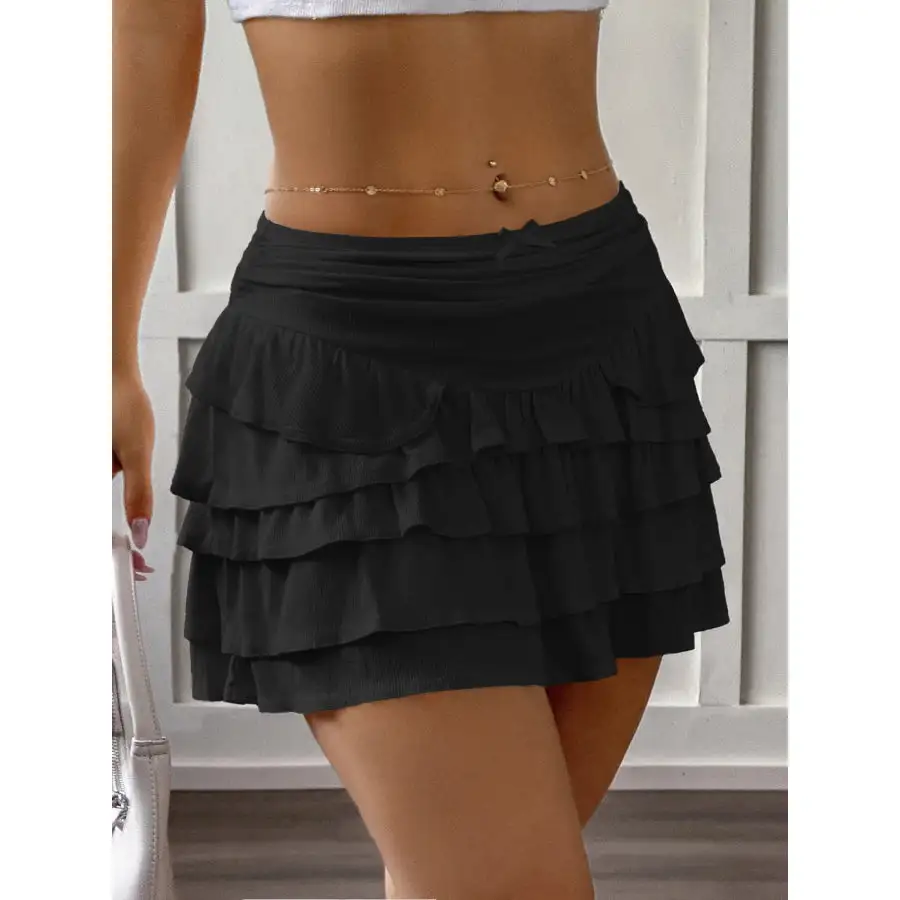 Ruffle Layered Mini Skirt