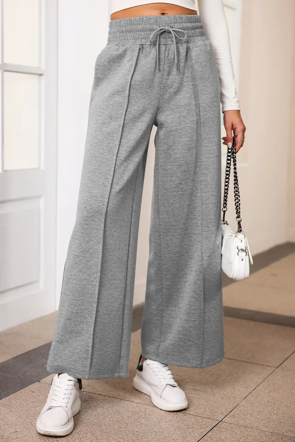 Clean Wide Leg Drawstring Pants
