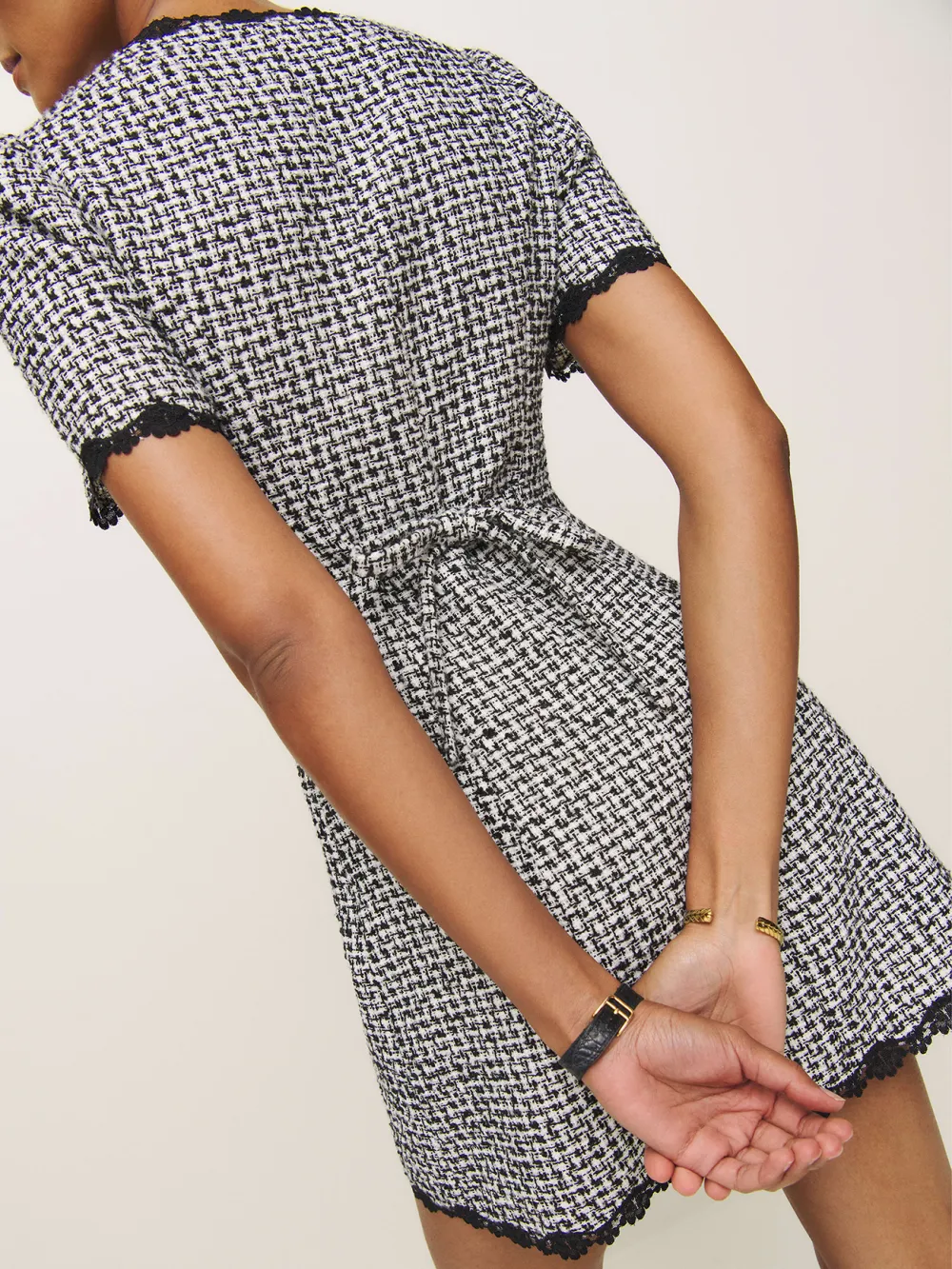 Gingham Button Front Mini Dress