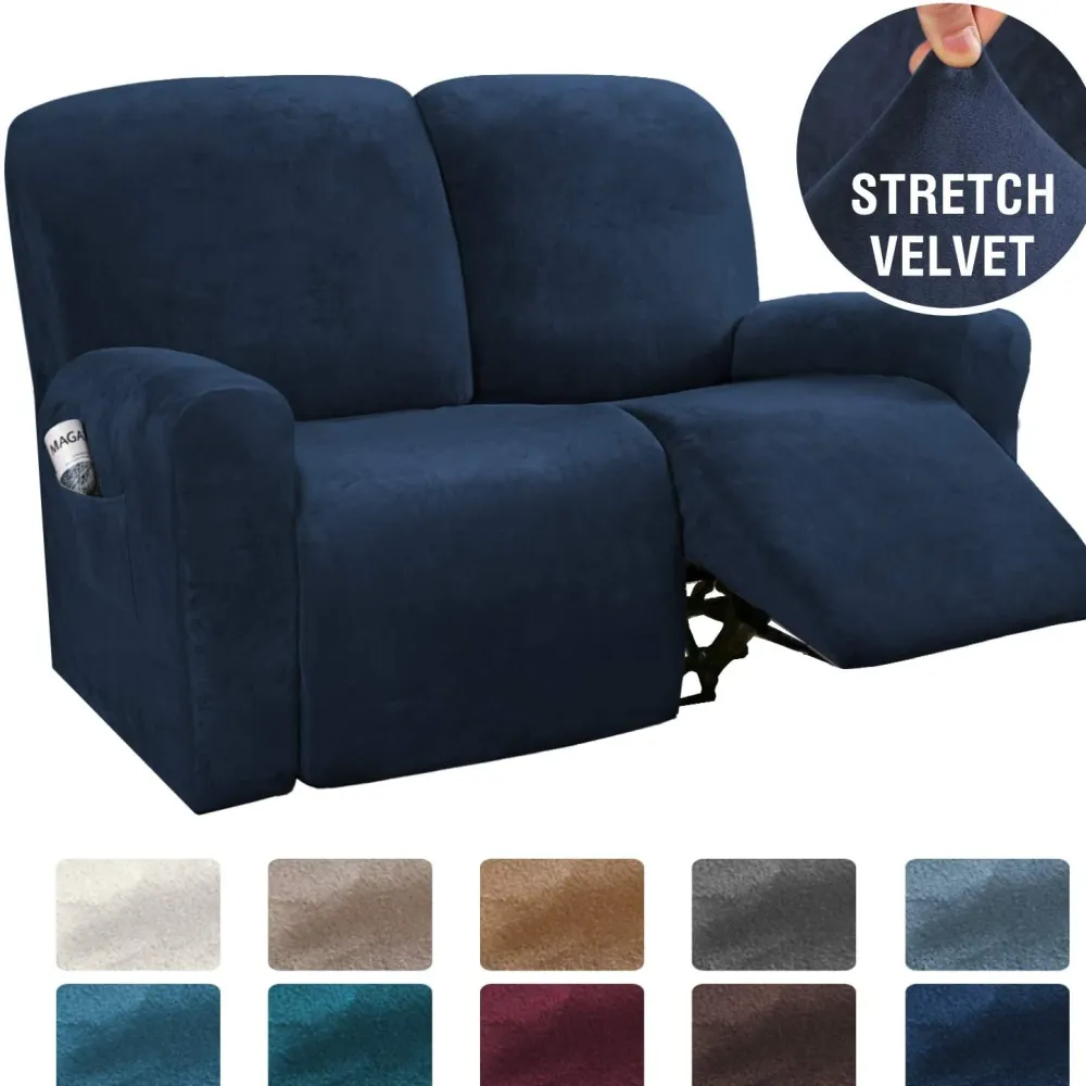 Stretchable Velvet Recliner Slipcover