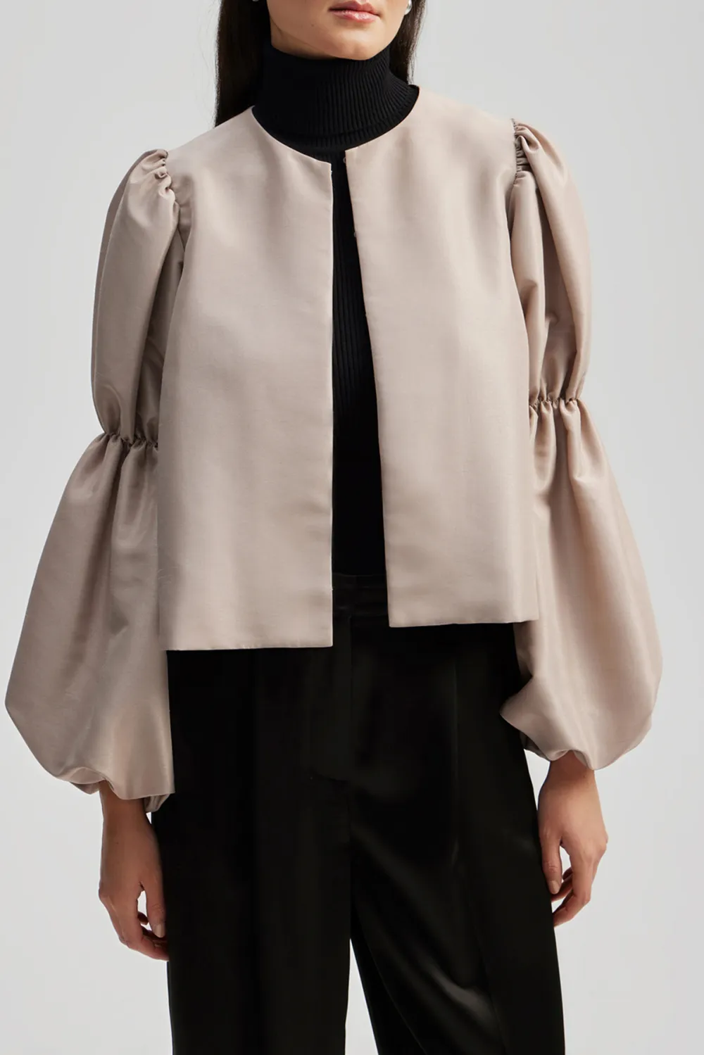 Long Sleeve Pouf Sleeve Blouse