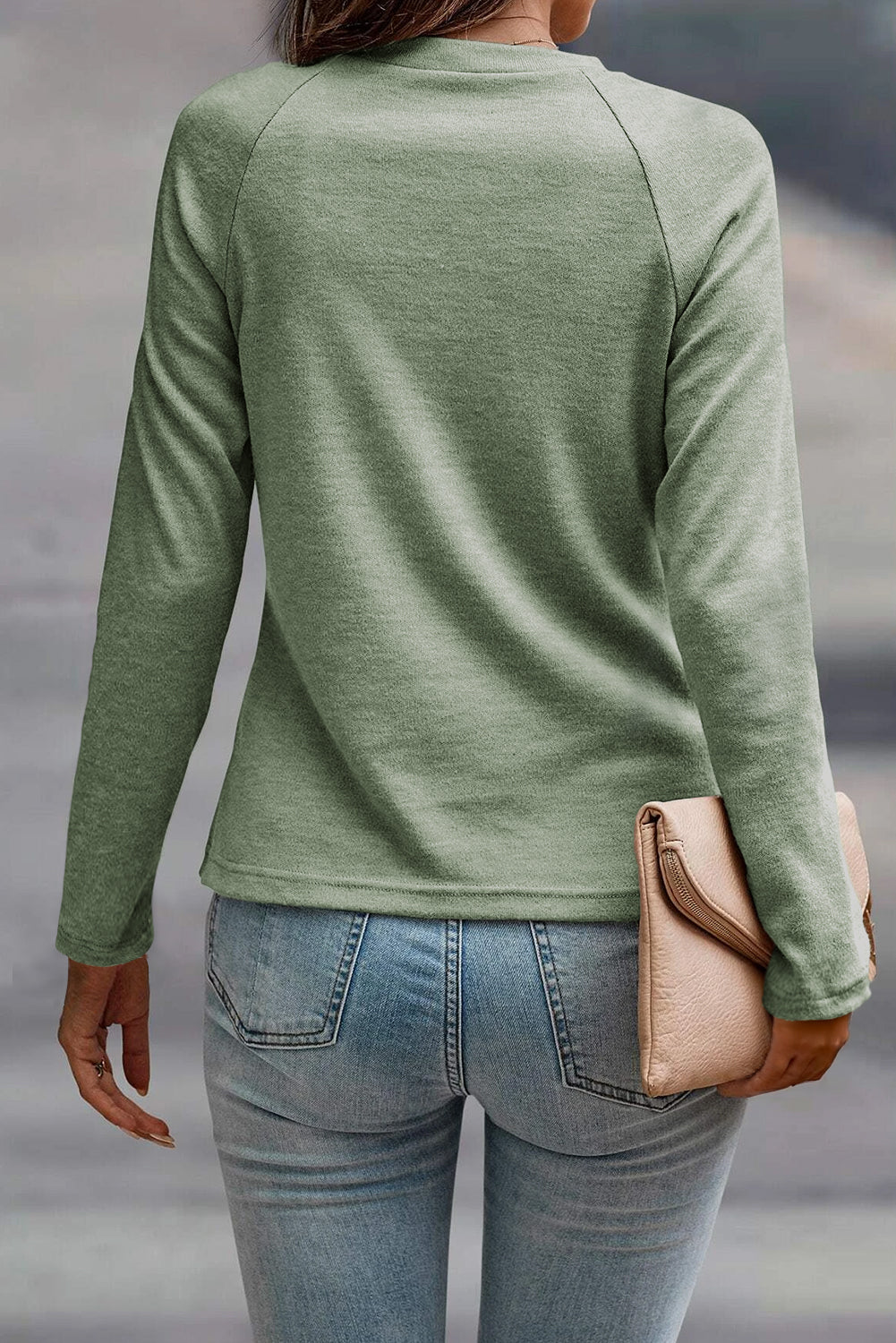 Women's Solid Long Sleeve Raglan Sleeve Top
