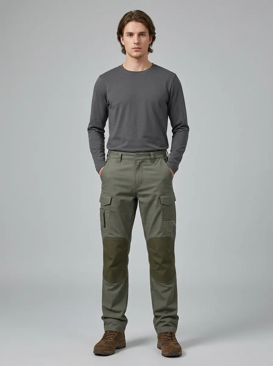 Unisex Reinforced Knee Multi-Pocket Tactical Work Pants