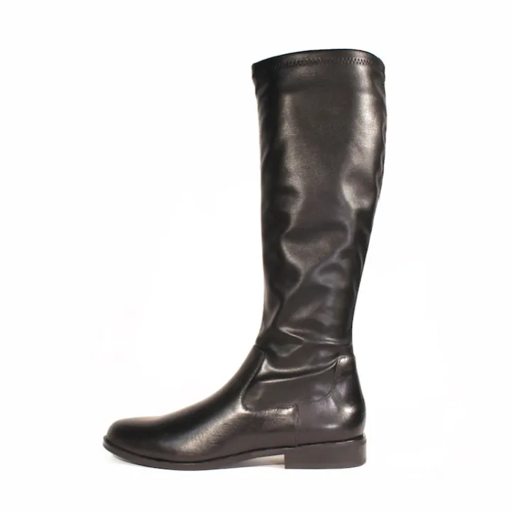 Leather Suede Elastic Knee High Boots