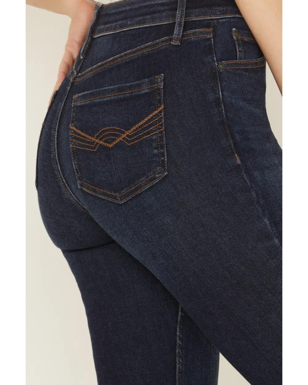 Refined High Rise Bootcut Stretch Denim Embroidered Jeans