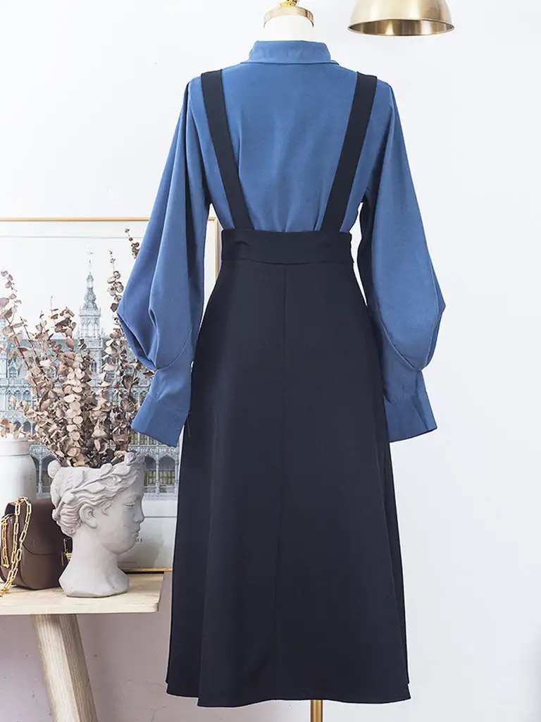 Textured Bow Shirt Maxi Dress