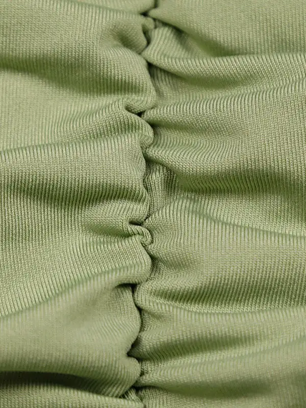 Bodycon Long Sleeve Elasticity Pleated Solid Color Off The Shoulder Mini