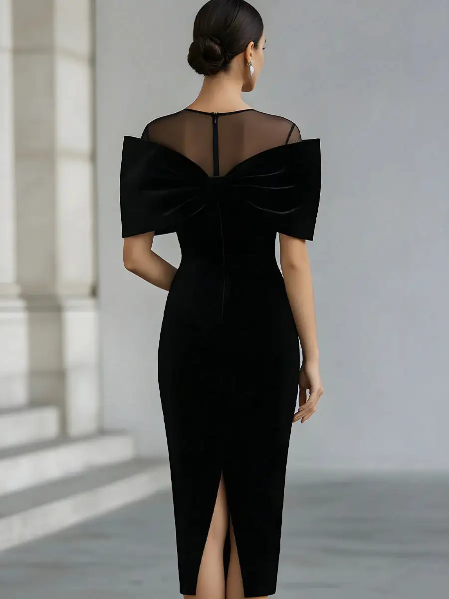 Refined Women's Velvet Midi Dress
