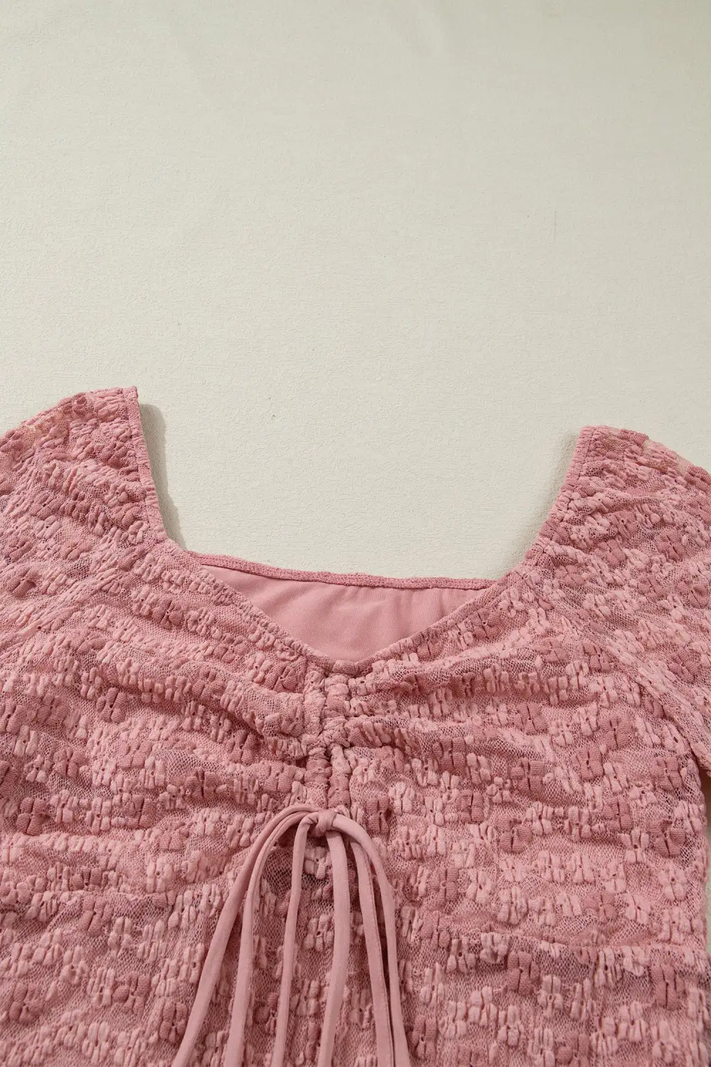 Everyday Floral Lace Trim Tie Detail Blouse