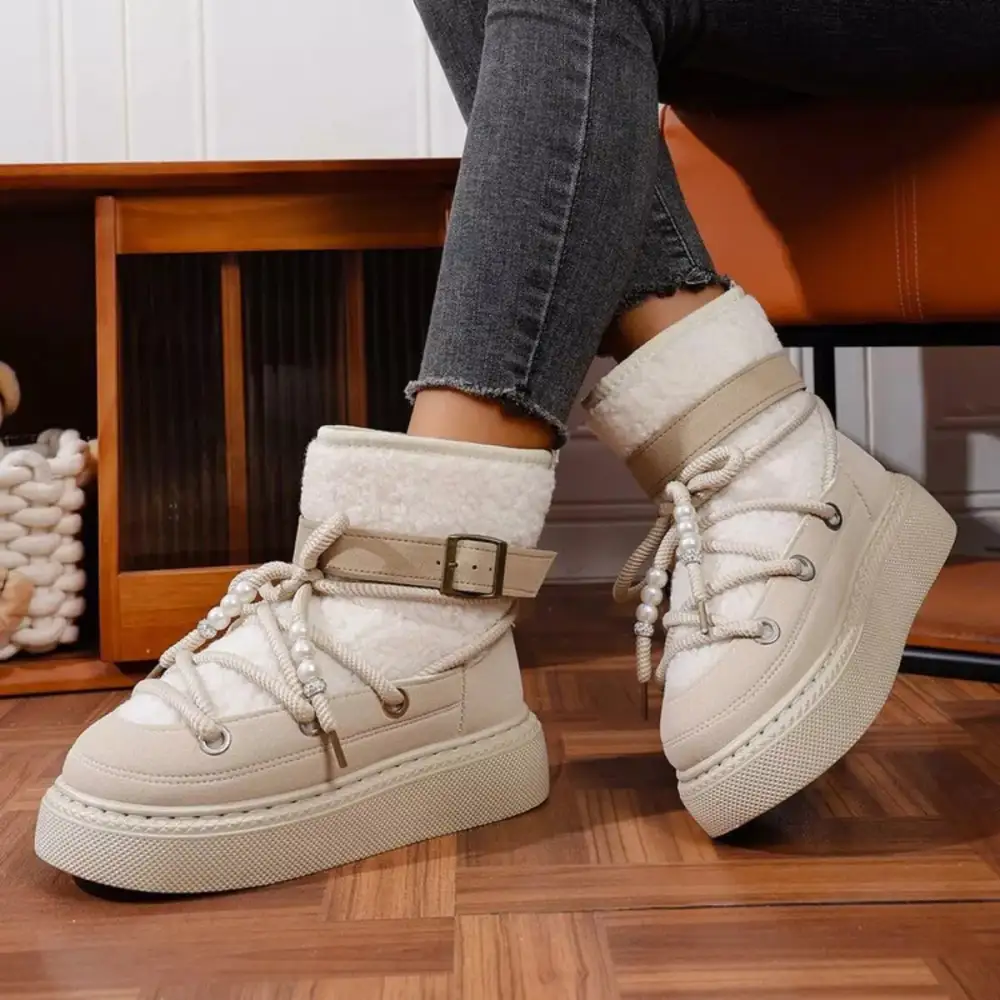 Refined Lace Up Platform Boots