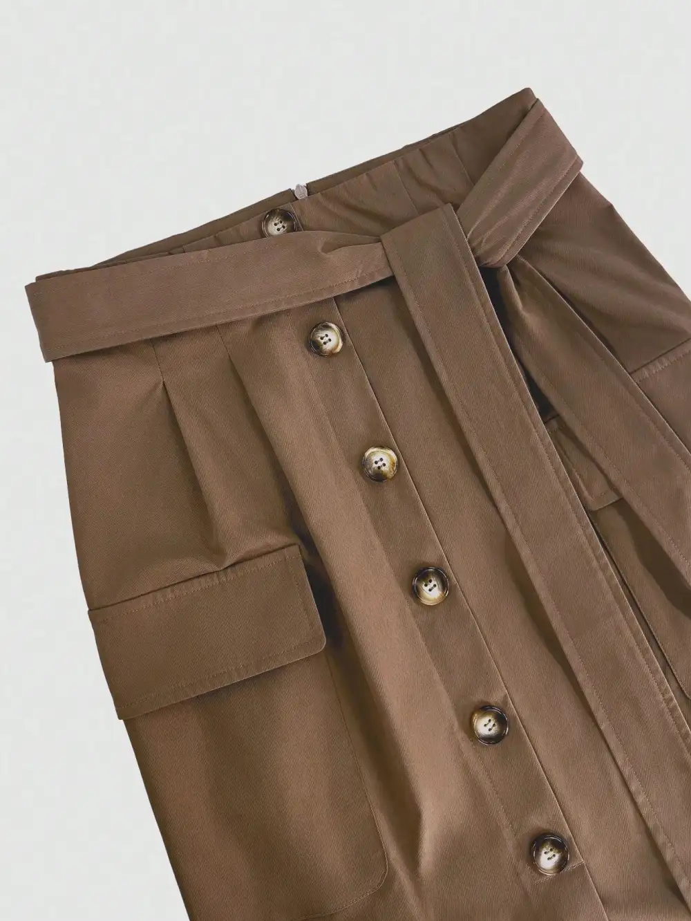 Clean Button Front Skirt