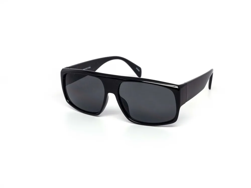12-Pack All-Black Chunky Sport Wraparound Sunglasses