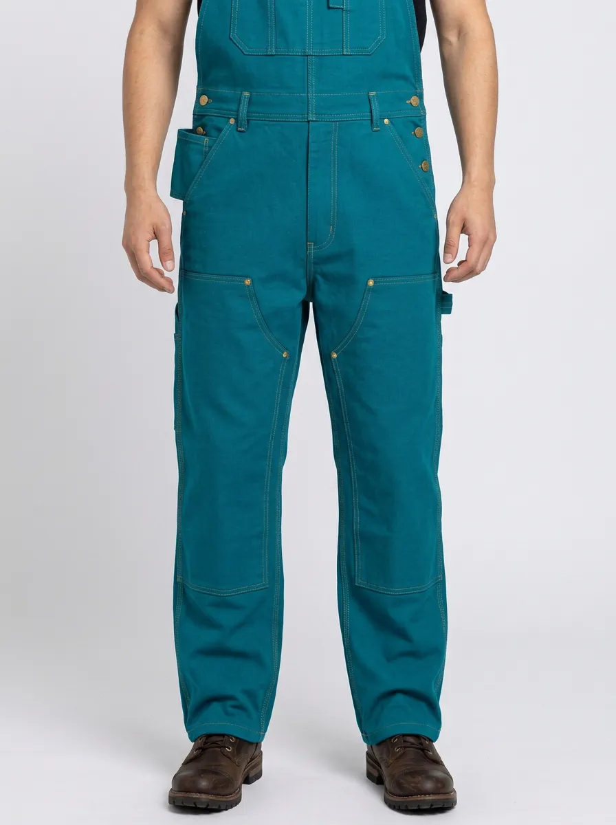 Men's Utility Workwear Olive Green Cotton Bib Overalls