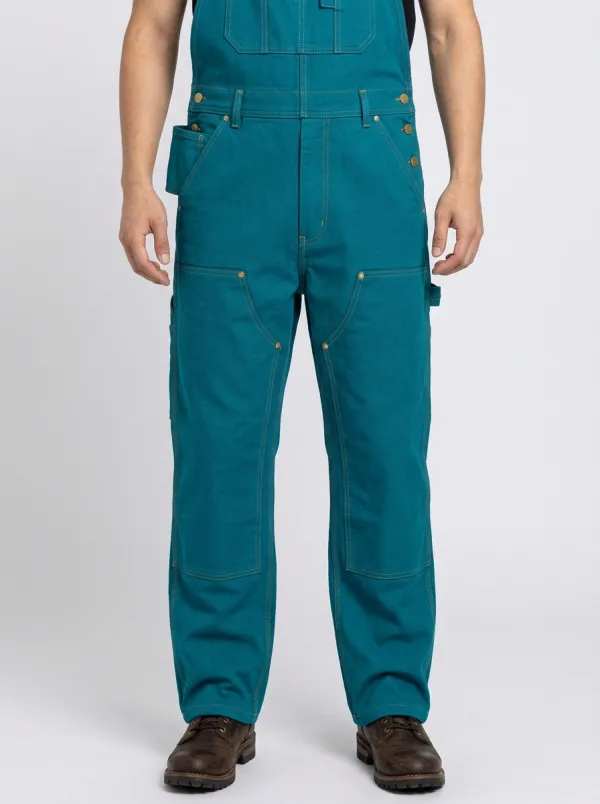 Men's Utility Workwear Olive Green Cotton Bib Overalls