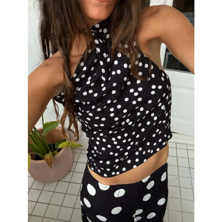 Polka Dot Top and Maxi Skirt Set