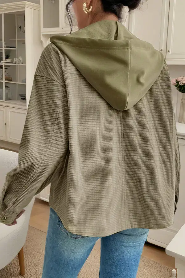 Thermal Knit Textured Hooded Jacket