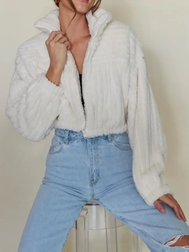 Cropped Plush Jacket