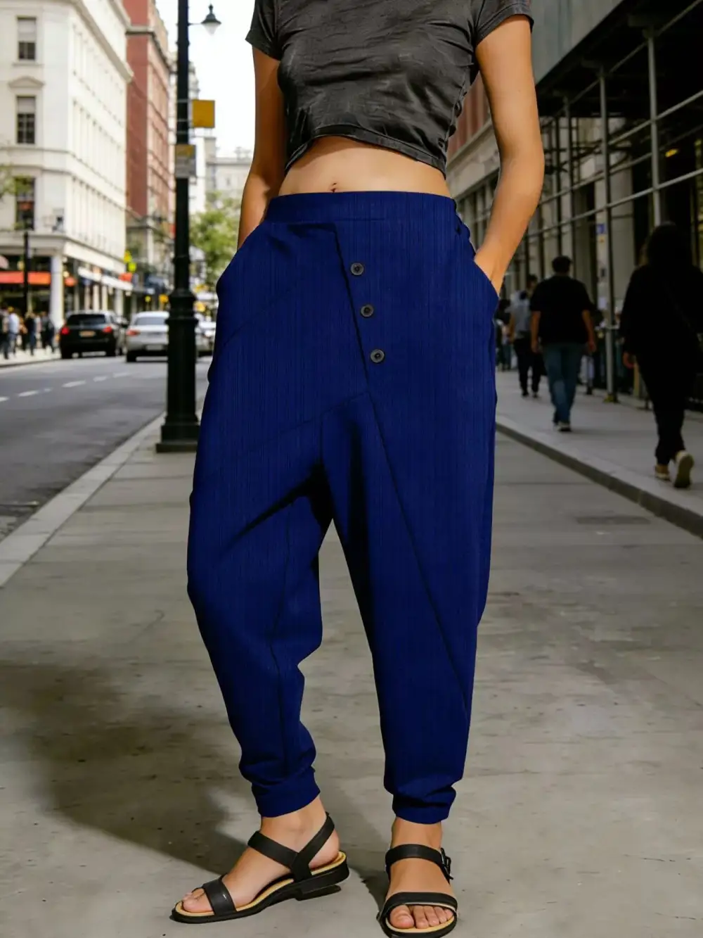 Classic Plus Size Casual Elastic Waist Harem Pants