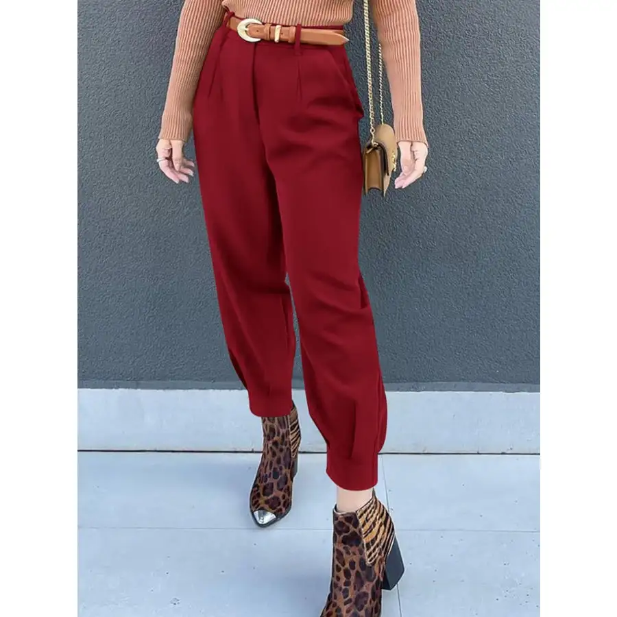 Classic High Waist Cropped Pants
