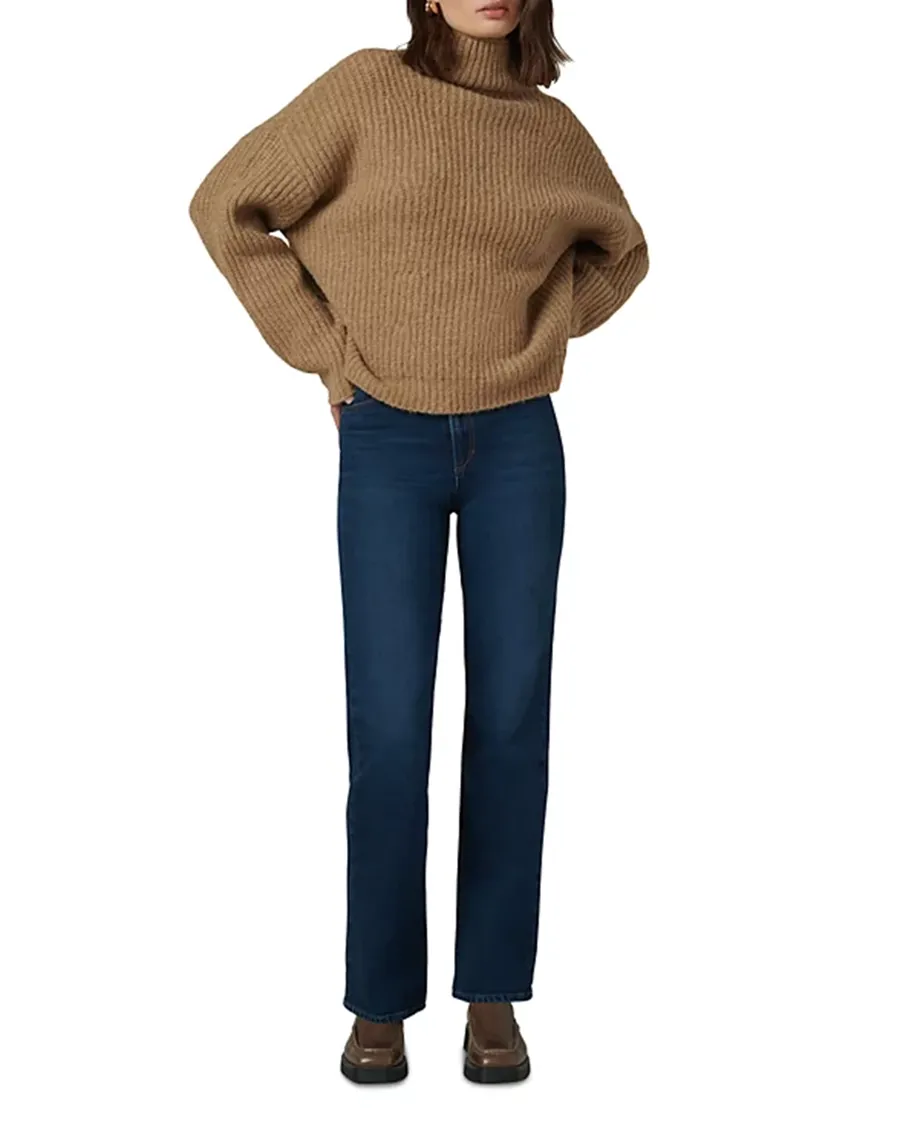 Blue Straight Leg High Rise Jeans