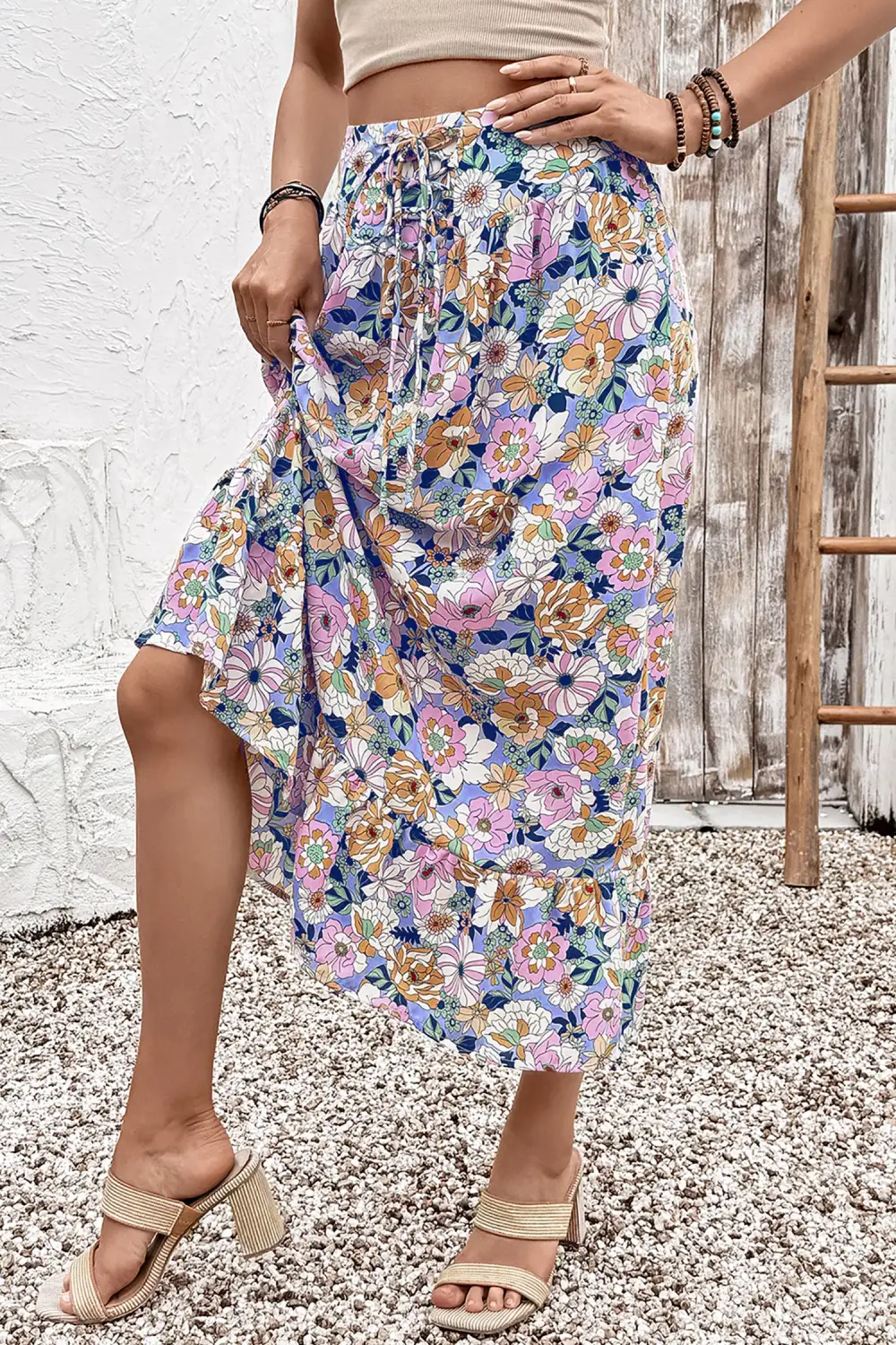 Airy Ruffle Trim Skirt