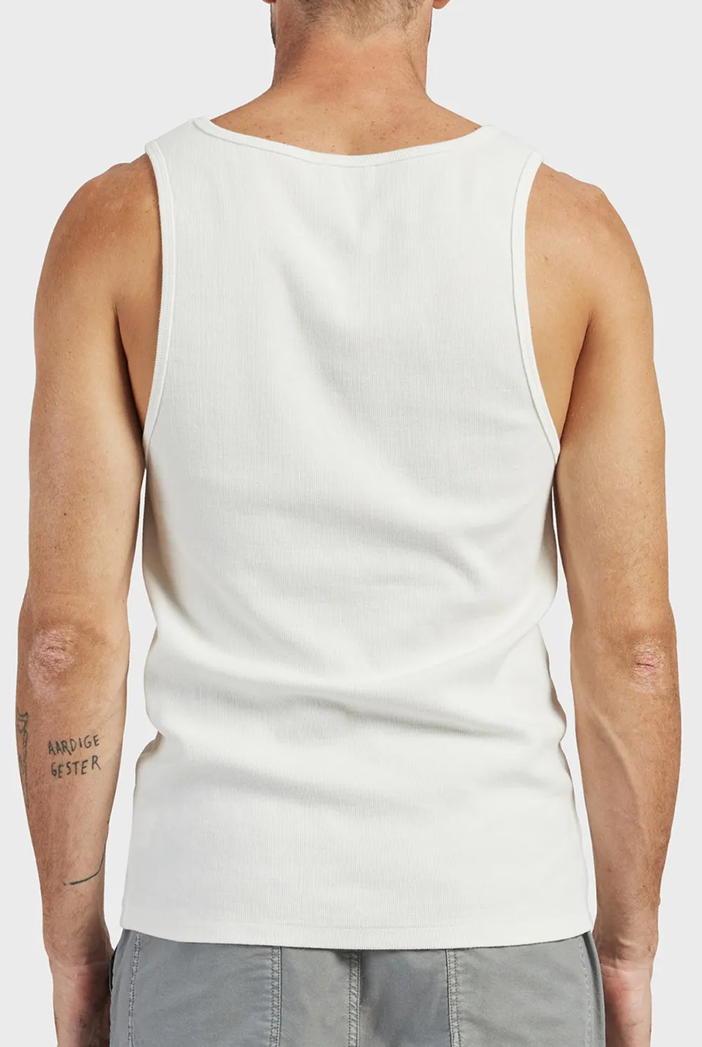 Sleeveless Crew Neck Ribbed Tee