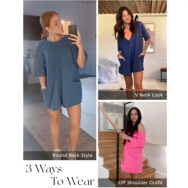 Women’s Oversized Casual Athletic Romper – Summer Short Jumpsuit