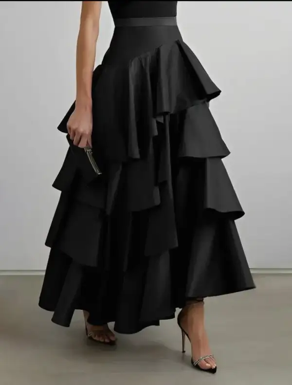 High Waist Ruffled Skirt