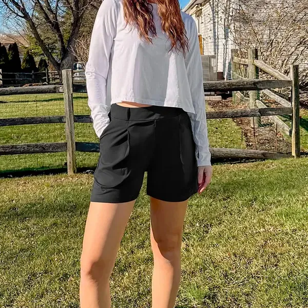 High-waisted casual summer shorts
