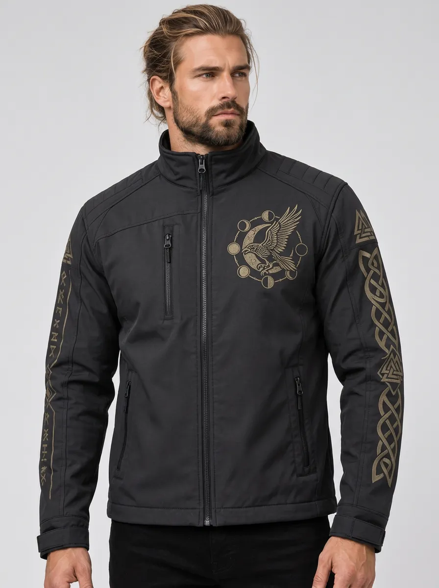 Men's Raven Stand-Collar Quilted Utility Jacket