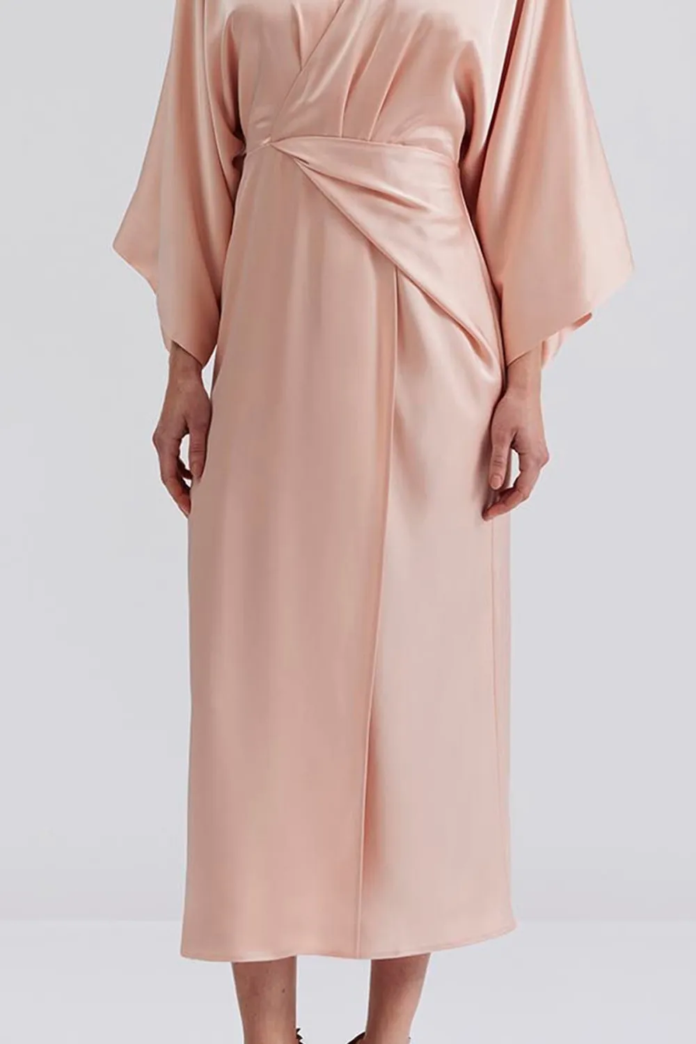 Wrap Style Short Sleeve Maxi Dress