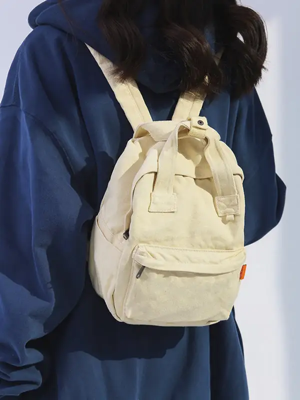 Canvas Zip-Top Casual Backpack