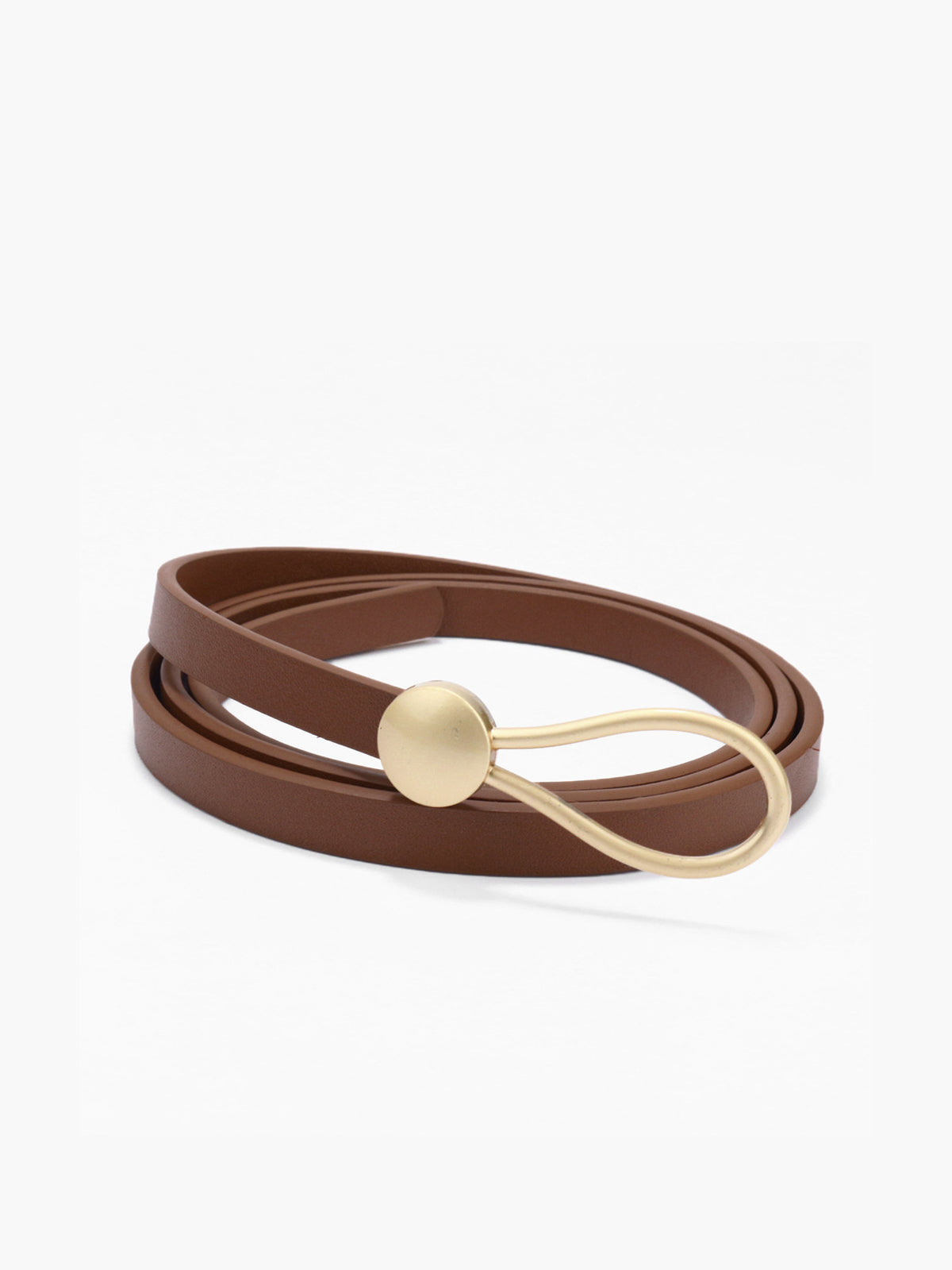 Simple style leather thin belt