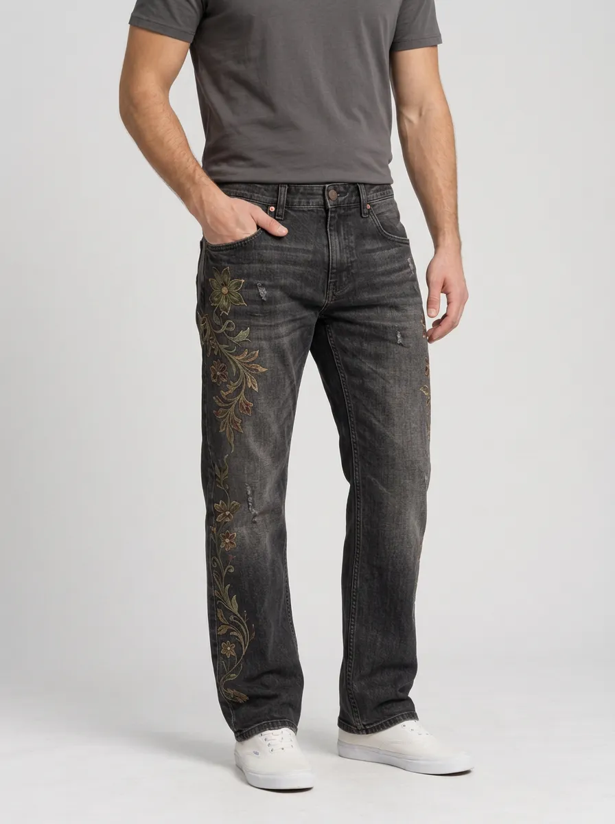 Straight Fit Relaxed Fit Men's Everyday Denim Jeans