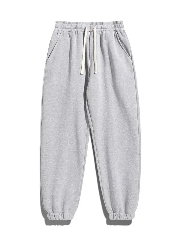 Men's Regular Fit Solid Drawstring Waist Sweatpants, Casual Pocket Design Pants for Fall & Winter, Men's Trousers for Daily Wear, Athleisure Pants