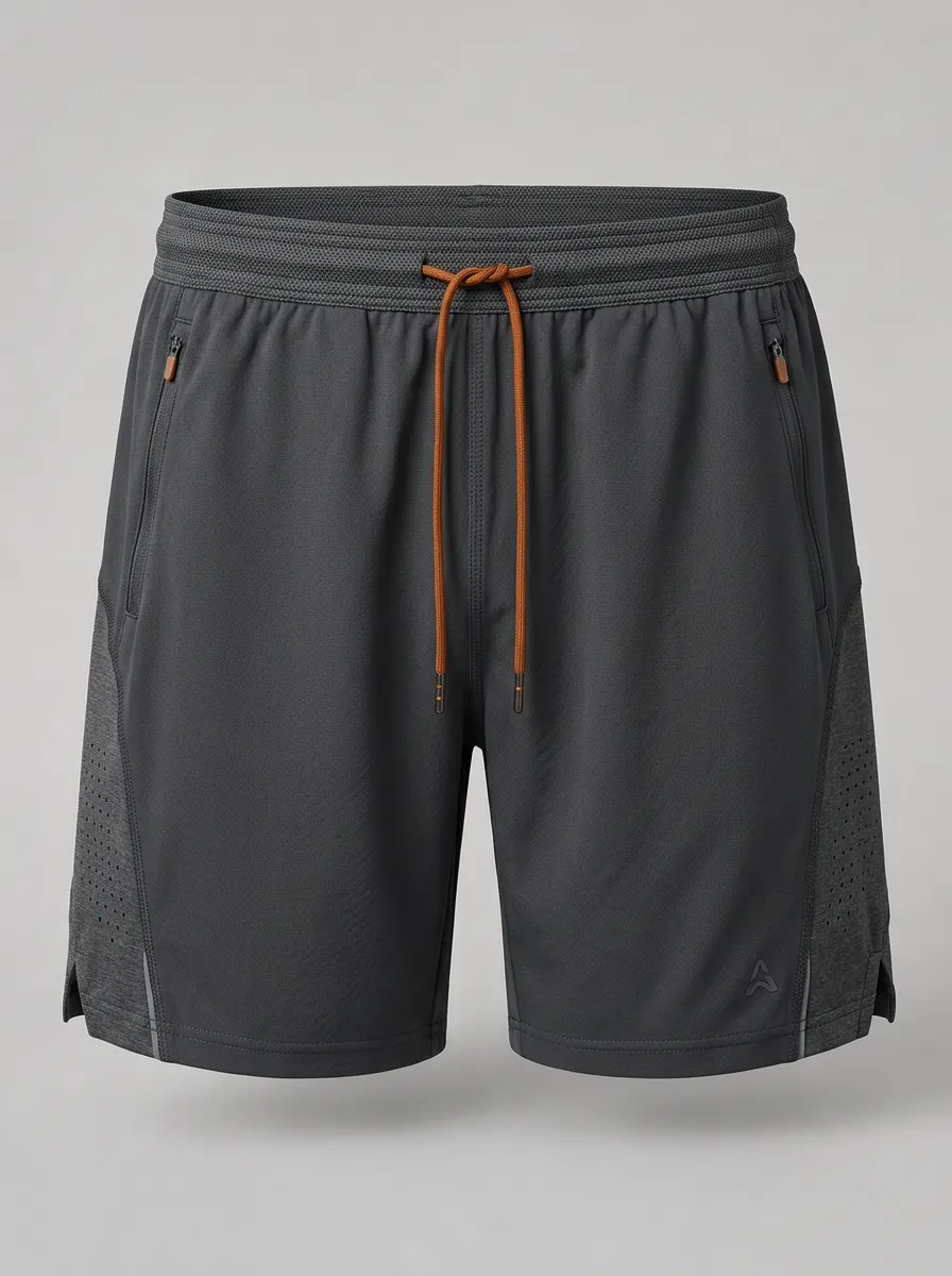 Men's Athletic Breathable Mesh Zippered Pocket Training Shorts