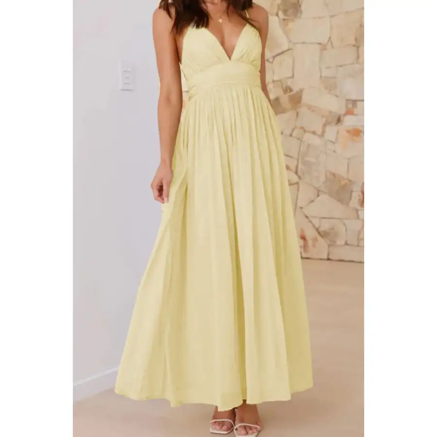 Ruched V Neck Cami Dress