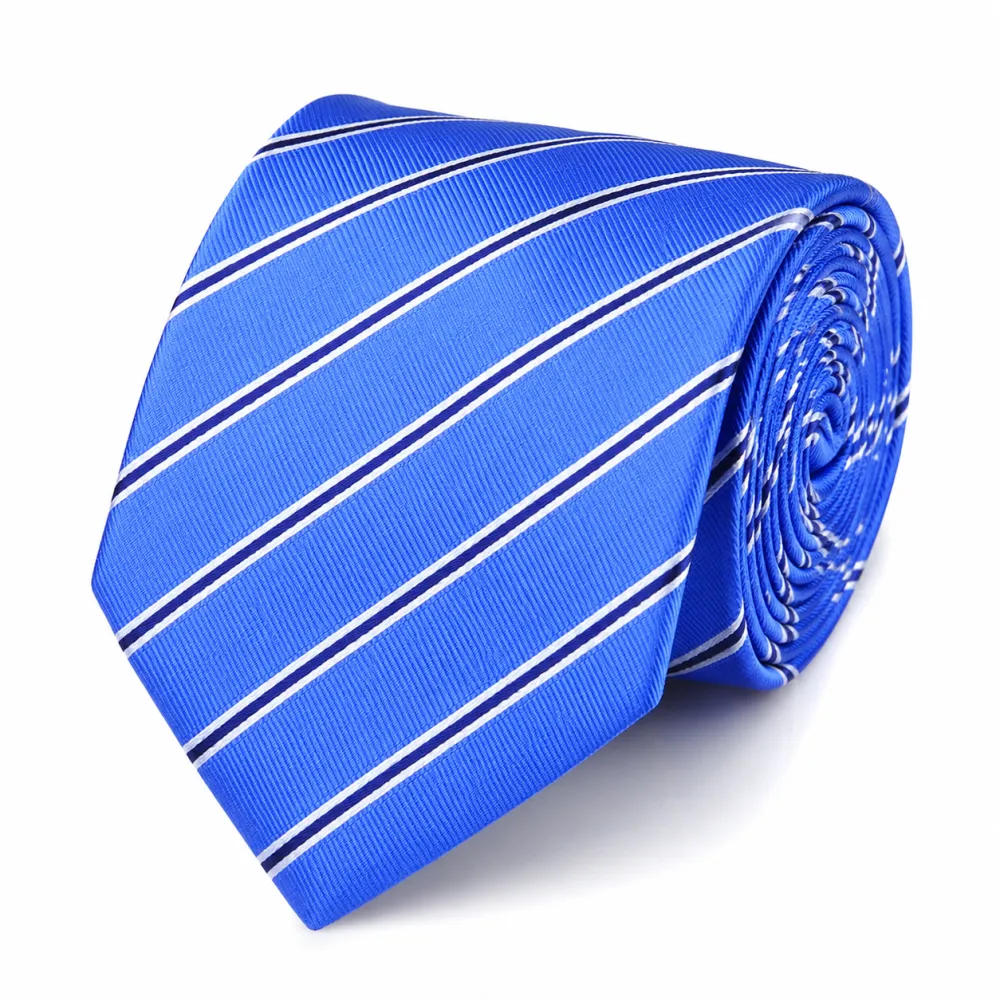 Classic Silk Striped Men's Necktie With Pocket Square