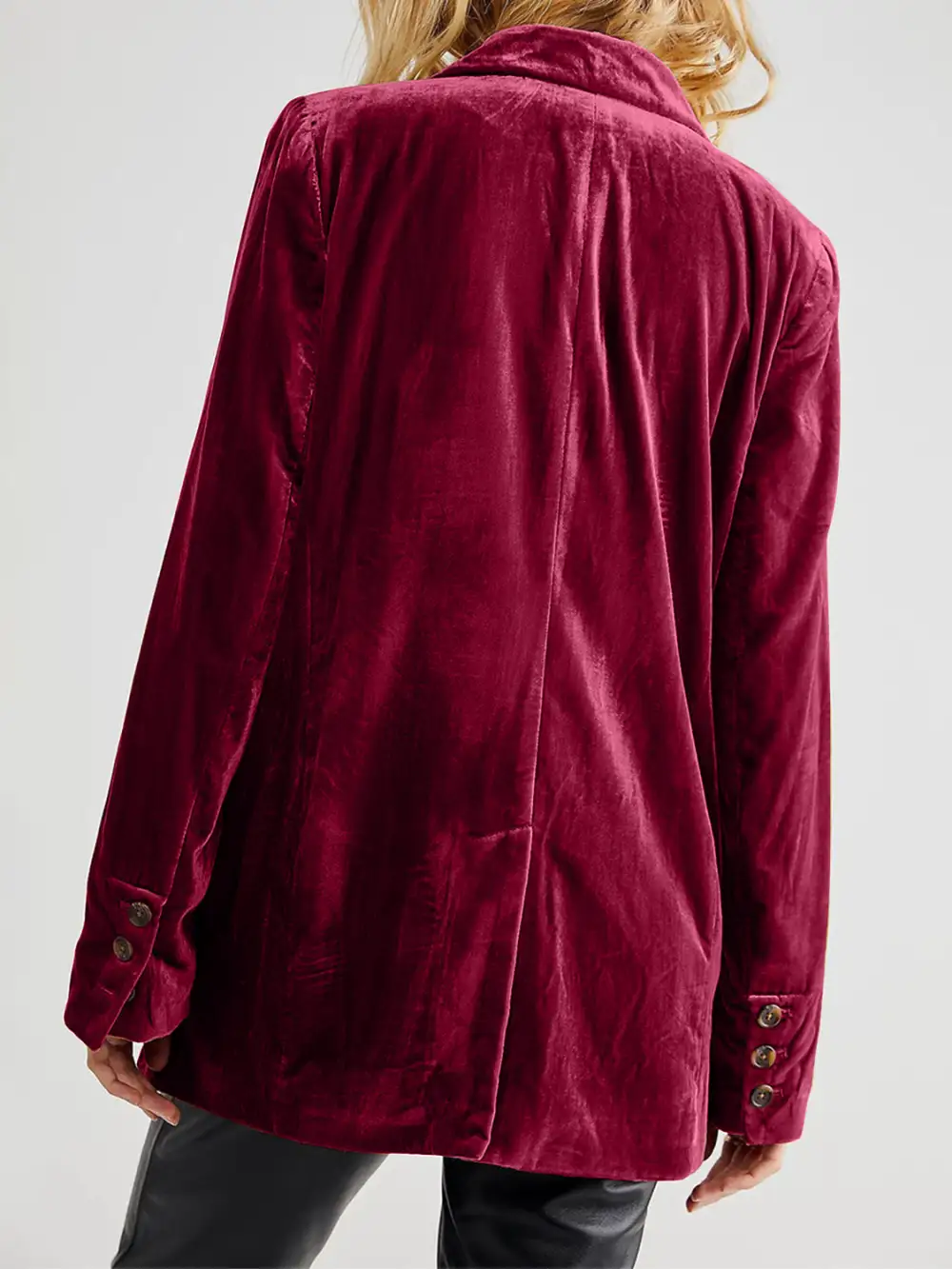 Lapel-Collar Long-Sleeve Blazer