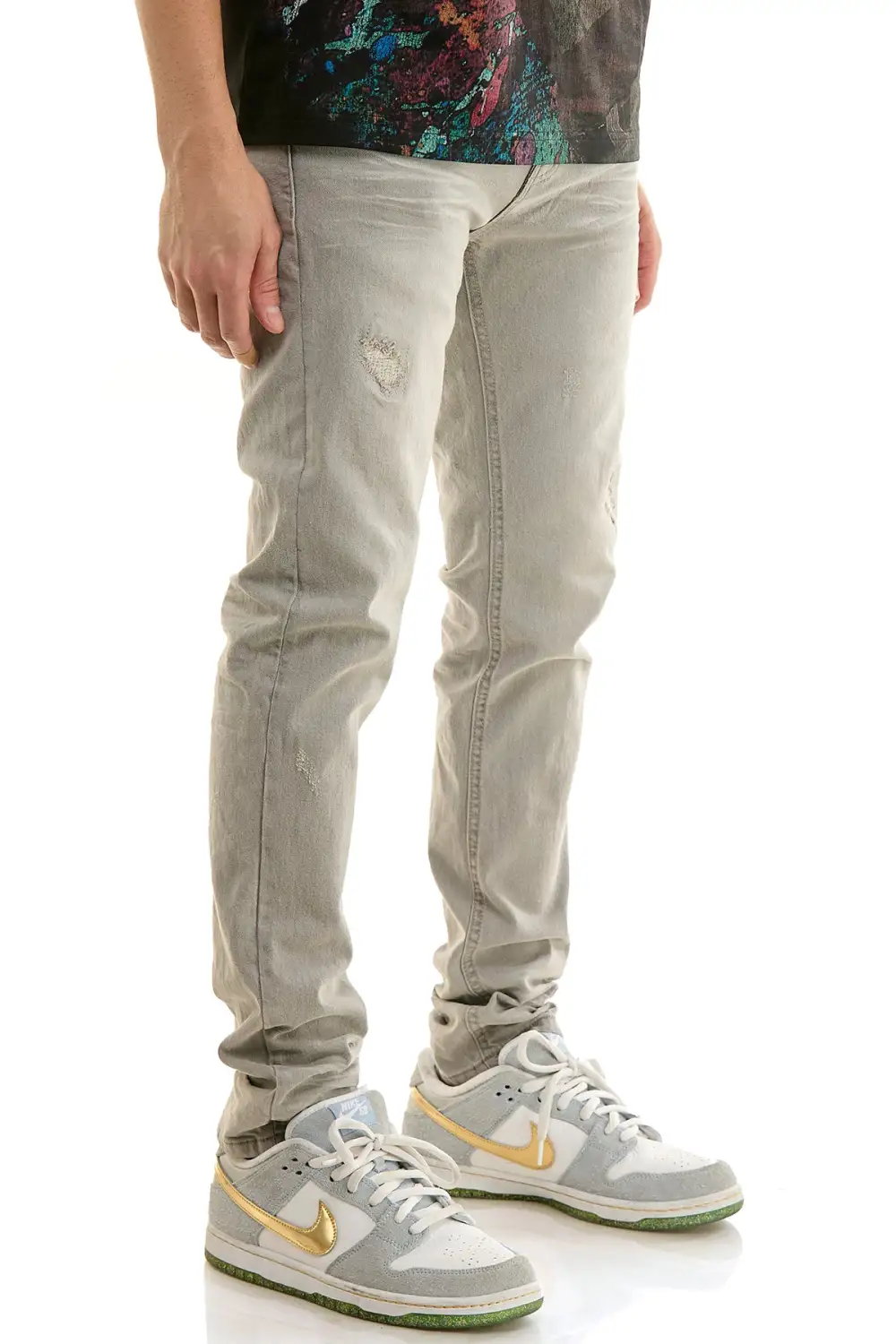 Men's Clean Skinny Distressed Stretch Jeans