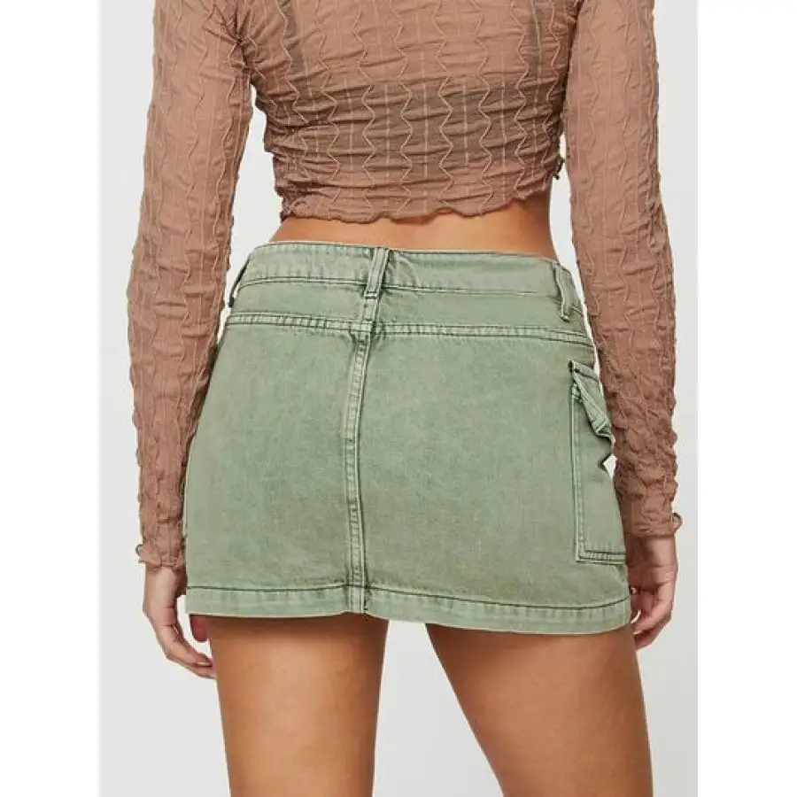 Mini Cargo Denim Skirt with Pockets