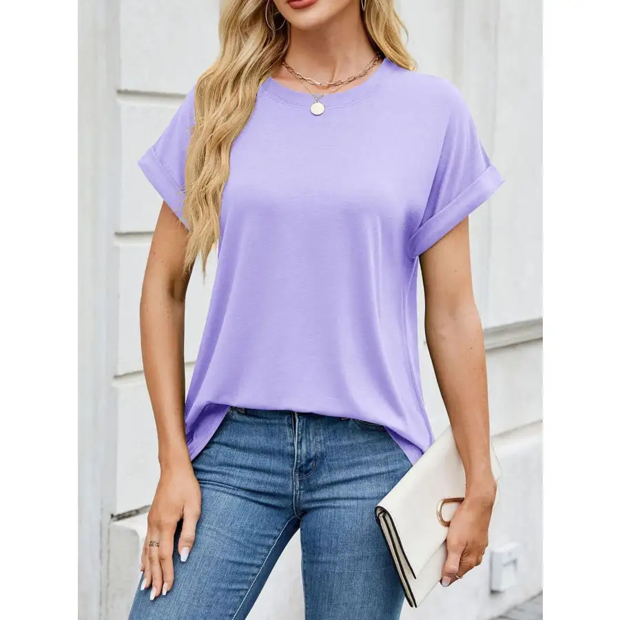Polished Casual Rolled Sleeve T-shirt