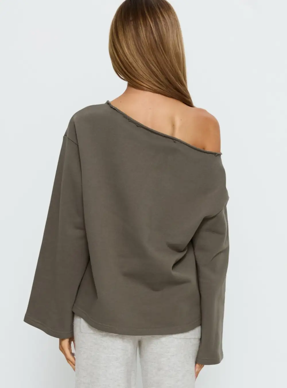 Mountain Graphic Off Shoulder Sweater