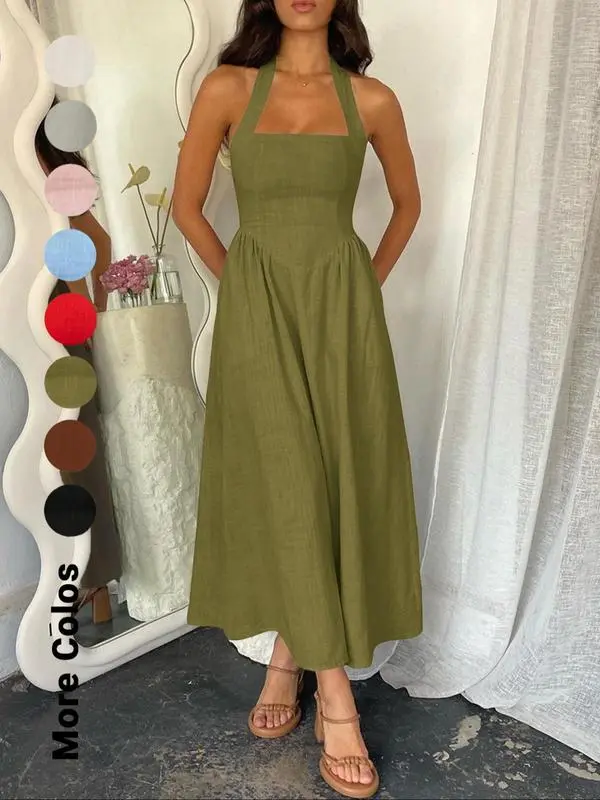 4PACK-Solid Color Sleeveless Dress