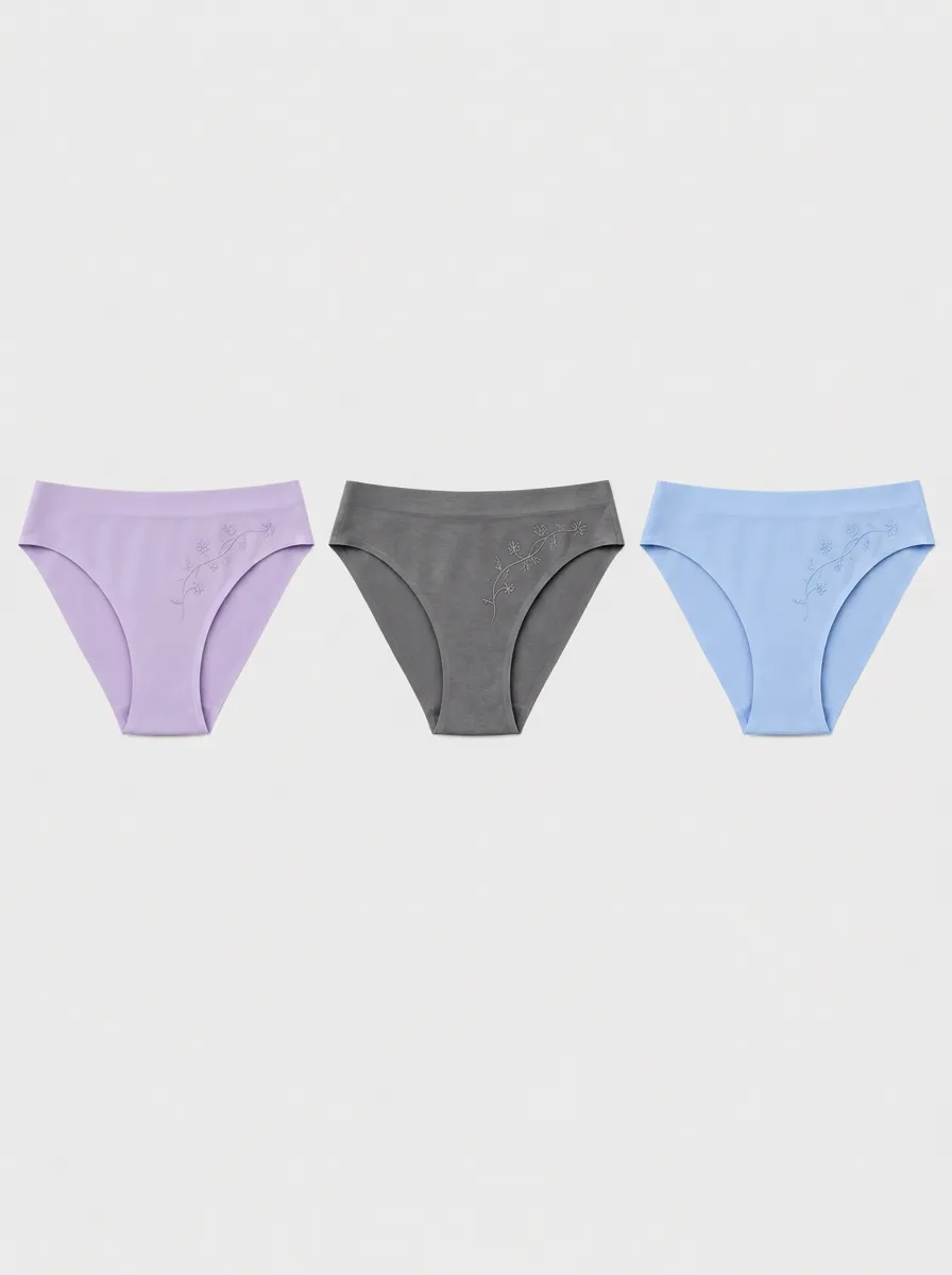 Women's Assorted Floral Embroidered Briefs 3-Pack